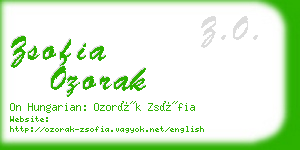 zsofia ozorak business card